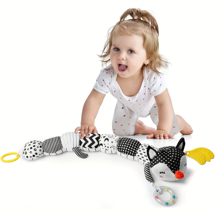Baby Musical Stuffed Animal Toys for 0-3-6-12 Months, with Multi-Sensory Crinkle, Rattle And Textures, Infant Tummy Time Toys for Newborn, Baby Boy Girl Gifts, Purple for CATERPILLAR