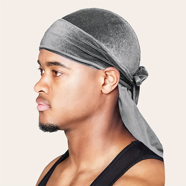 Velvet Durags for Men and Women - Soft and Comfortable Shower Cap with Long Tail and Wide Straps - Perfect for Protecting Hair and Styling - Bathroom Accessories