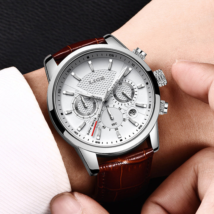 Watches Mens 2022 LIGE Top Brand Luxury Casual Leather Quartz Men's Watch Business Clock Male Sport Date Chronograph