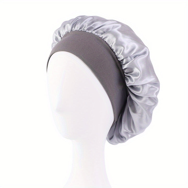 Elastic Band Satin Bonnet - Silky, Extra Large, For Night, Bath, Brimmed Hat, Soft and Comfortable