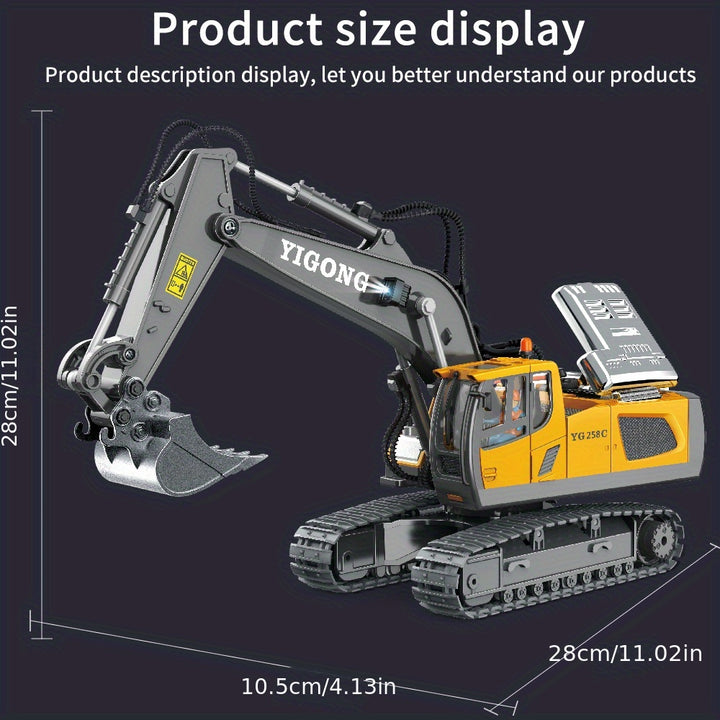 Realistic RC Excavator Action!
This 11-channel remote control excavator features a metal shovel, lights, and sound for an immersive construction play experience. Durable, powerful, and fun for kids who love digging machines! 🚧🚜🔊