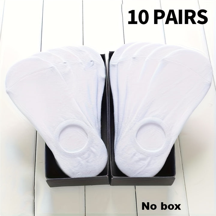 3/5/10 Pairs Men's Cotton Blend Plain Color Breathable Sweat Resistant Anti-odor No Show Socks