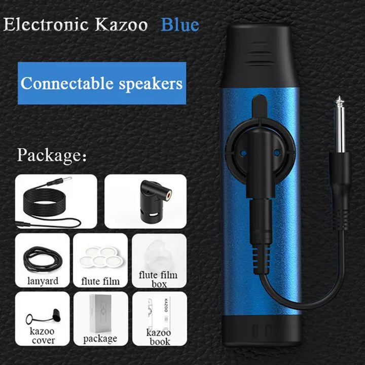Electronic Music Kazoo With Pickup Metal Kazoo Niche Musical Instrument Easy To Learn Music Gift Good Companion For Guitar