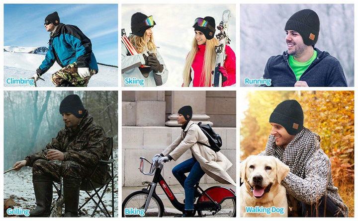 Snow Skiing Warm Wireless Beanie Hat Cold proof Music Earphone Ear Protector Woolen Hat