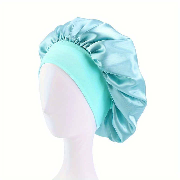 Elastic Band Satin Bonnet - Silky, Extra Large, For Night, Bath, Brimmed Hat, Soft and Comfortable