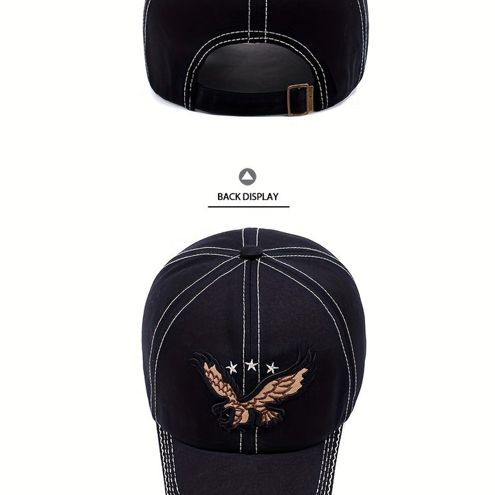 1pc Unisex Sunshade Breathable Baseball Cap With Eagle Embroidery For Outdoor Sport, Ideal choice for Gifts