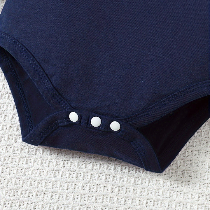3pcs Baby Boy Long-sleeved Romper + Trousers + Hat, Casual Cotton Set