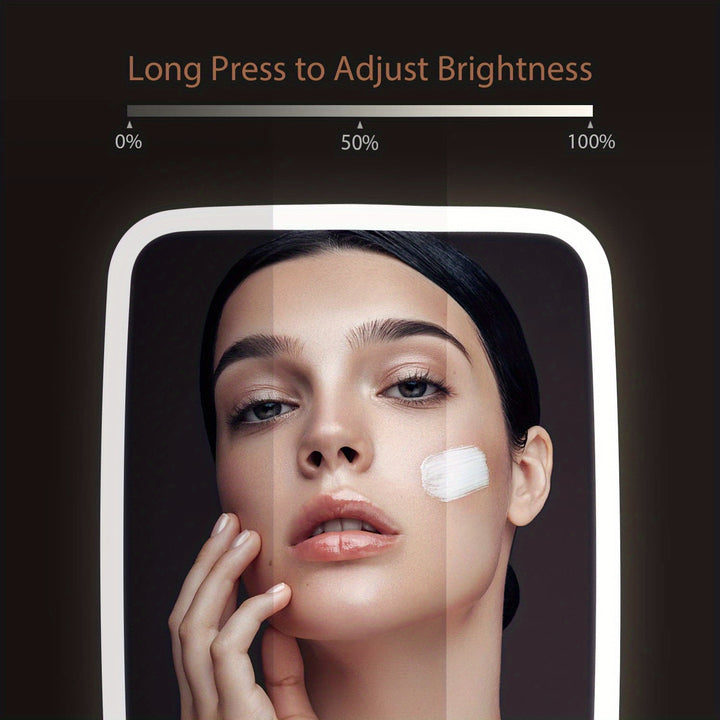 LED Desktop Makeup Mirror Adjustable Brightness USB Charging