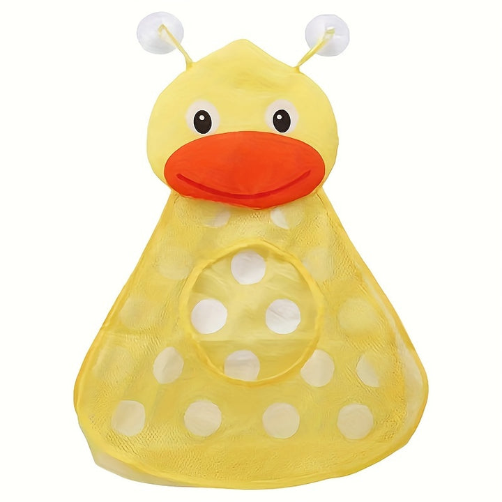 1Pc/2pcs Kawaii Animal Design Mesh Toys Storage Hanging Bag, Versatile Bathroom Wall Mounted Organizer