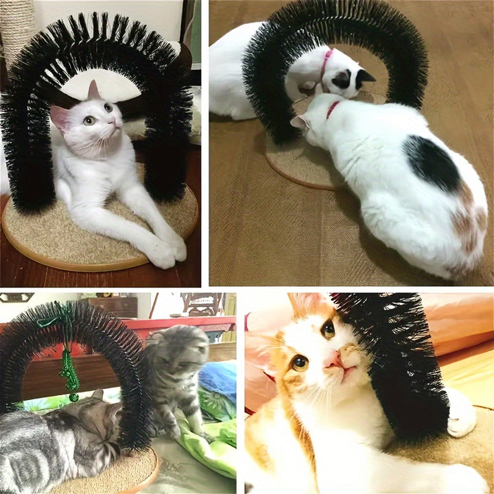 1pc Grooming Brushes And Tickle Toys That Cats Can't Resist - Cat Arch Self Groomer: Pamper Your Cat With Massages And Grooming Brushes!