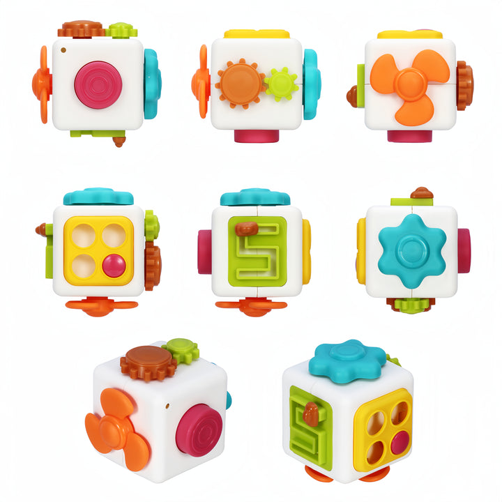 Activity Cube, Suitable For Children's Busy Cube, Baby Sensory Busy Travel Learning Toys, 6-in-1 Montessori Early Childhood Education Learning Toys, Autism Development Game Center-color Random