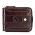 Men's Retro Genuine Leather Multi-Card Wallet with Zip, Large Capacity, Anti-Theft