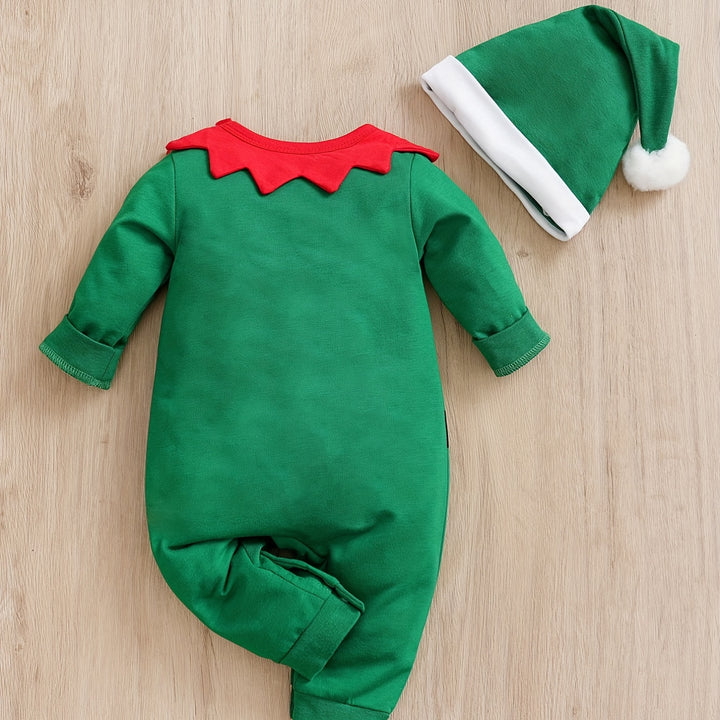 Cute & Creative Christmas Style Baby Boys & Girls Jumpsuit + Hat - Spring & Autumn & Winter 2pcs