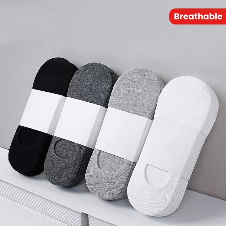 3/5/10 Pairs Men's Cotton Blend Plain Color Breathable Sweat Resistant Anti-odor No Show Socks