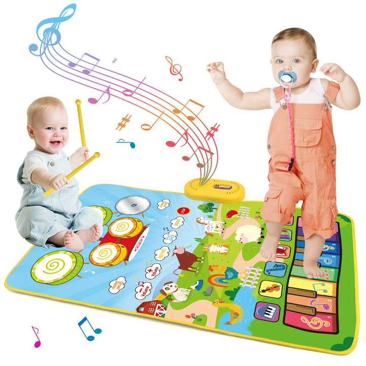 🧠 Educational & Fun.
Interactive Music Mat for Kids
Boost creativity with this musical mat featuring 8 animal sounds, a piano keyboard, and real drum play! Fun, safe & perfect for toddlers.