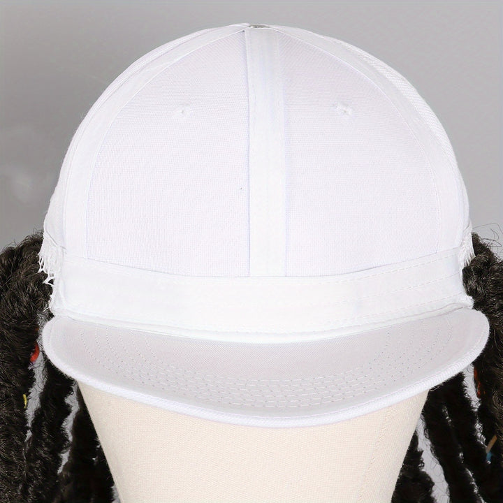 Hat Wigs 12 Inch Dreadlock Wigs With Black Baseball Cap Synthetic Fiber Dreads Hair Extensions With Hat Attatched For Women