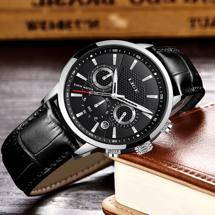 Watches Mens 2022 LIGE Top Brand Luxury Casual Leather Quartz Men's Watch Business Clock Male Sport Date Chronograph