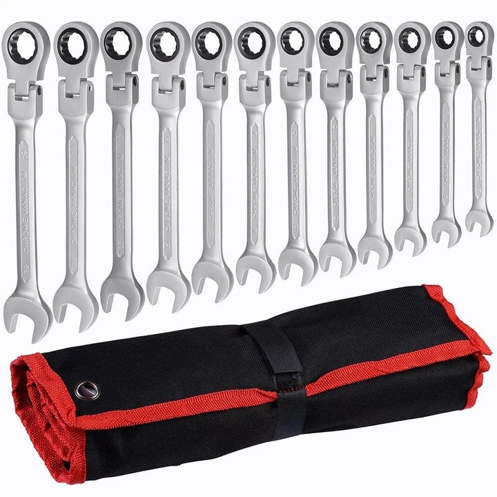 1pc/12pcs, Ratchet Wrench With Flexible Head, Dual-use Ratchet Tool Automotive Hand Tool Ratchet Wrench