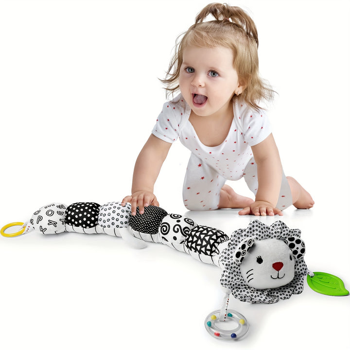 Baby Musical Stuffed Animal Toys for 0-3-6-12 Months, with Multi-Sensory Crinkle, Rattle And Textures, Infant Tummy Time Toys for Newborn, Baby Boy Girl Gifts, Purple for CATERPILLAR
