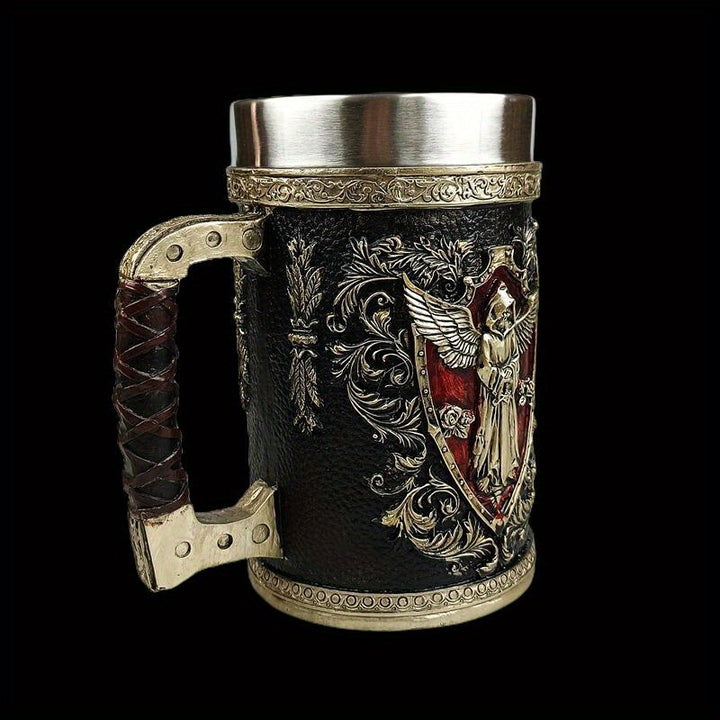 1pc Horror Death Coffee Mug - 600ml/20oz Stainless Steel Grim Reaper Skull Water Cup - Unique Summer Winter Drinkware for Home Kitchen, Spooky Birthday and Halloween Gifts