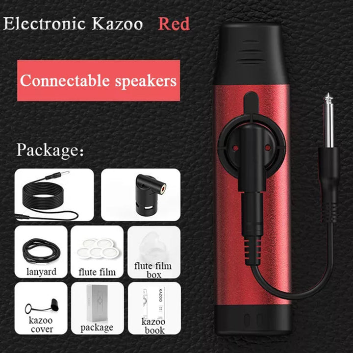 Electronic Music Kazoo With Pickup Metal Kazoo Niche Musical Instrument Easy To Learn Music Gift Good Companion For Guitar