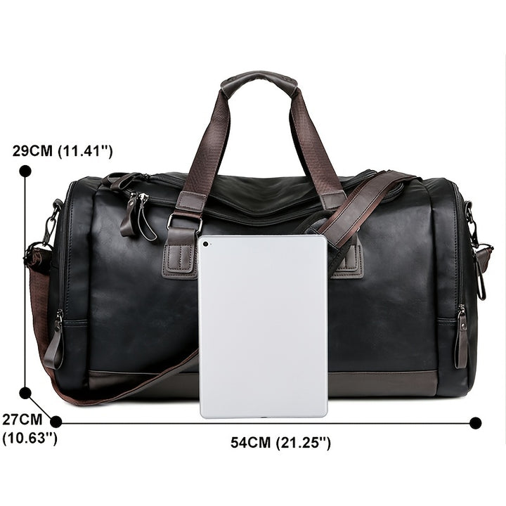 Large Weekend Bag Men Quality PU Leather Travel Carry On Luggage Bag Duffel Handbag Casual Traveling Tote