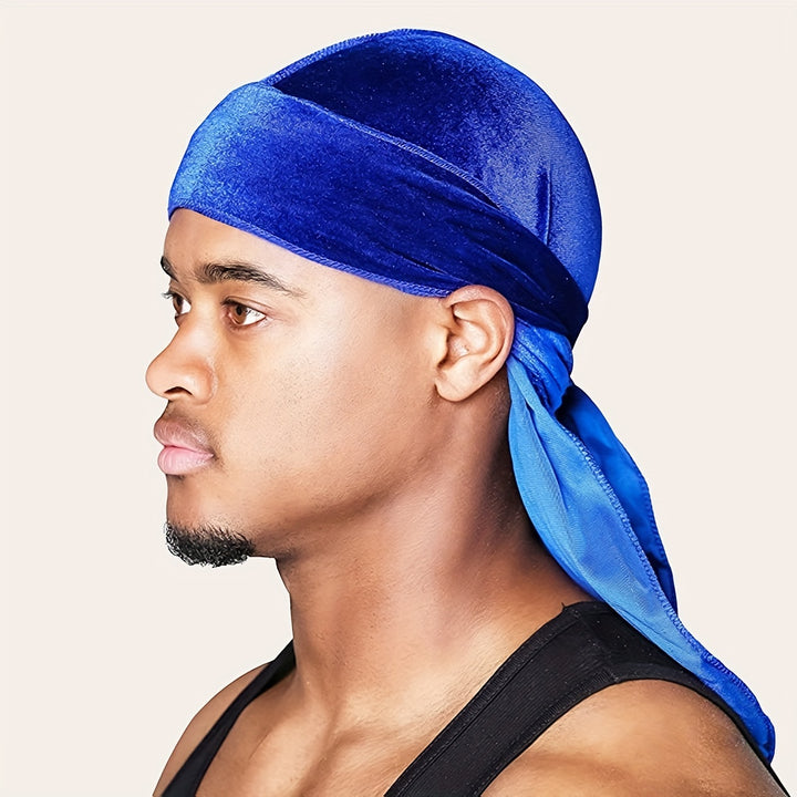Velvet Durags for Men and Women - Soft and Comfortable Shower Cap with Long Tail and Wide Straps - Perfect for Protecting Hair and Styling - Bathroom Accessories