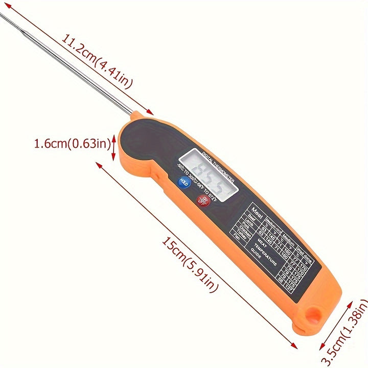 1pc Fast-Reading Digital Meat Thermometer, WEBBQ ABS Food Temperature Gauge with Hold Function, Single-Use, for Grilling BBQ, Kitchen Cooking, Adult - AAA Battery Operated (Batteries Not Included)