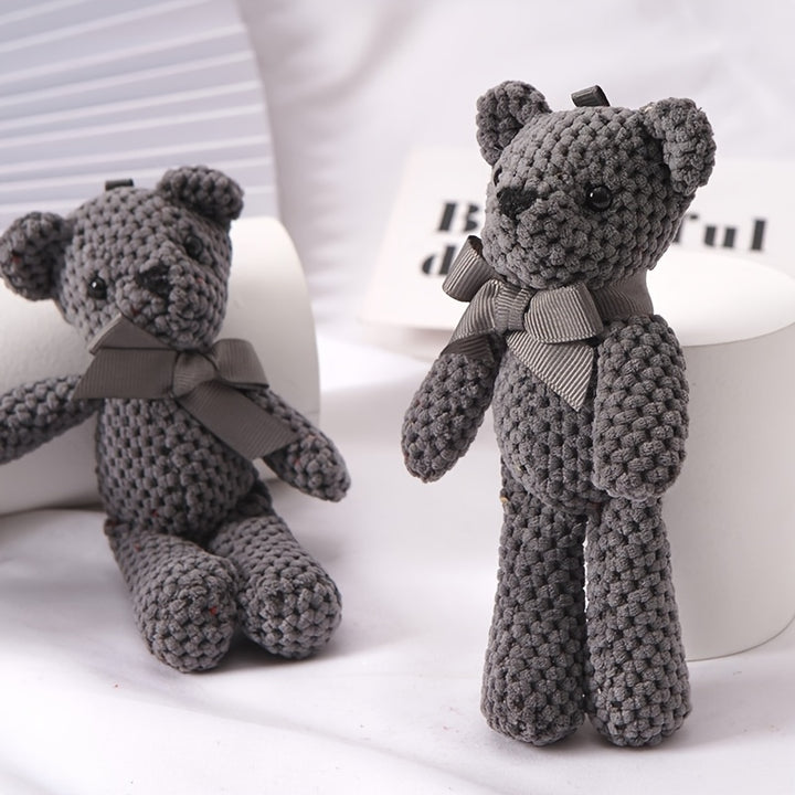 1pc 15cm/5.9in Bear Stuffed Plush Toys, Cute Dress Key Pendant, Dolls, Gifts, Birthday Wedding Party Decor easter gift Christmas, Halloween Gift