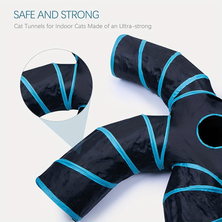 Collapsible Cat Tunnel with Peek Holes
Interactive multi-way tunnel with hanging ball toy—foldable, durable, and perfect for indoor fun with cats, kittens, puppies & small pets.🐈🐕