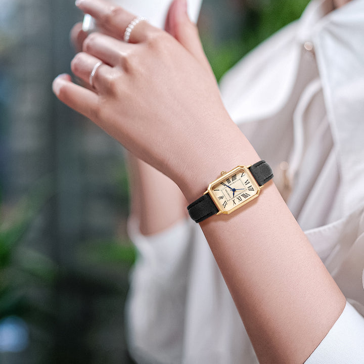 Ladies Square Roman Numeral Luxury Vintage Fashion Quartz Watch Fancy Women Watches Jewelry Sophisticated And Stylish Women Watch