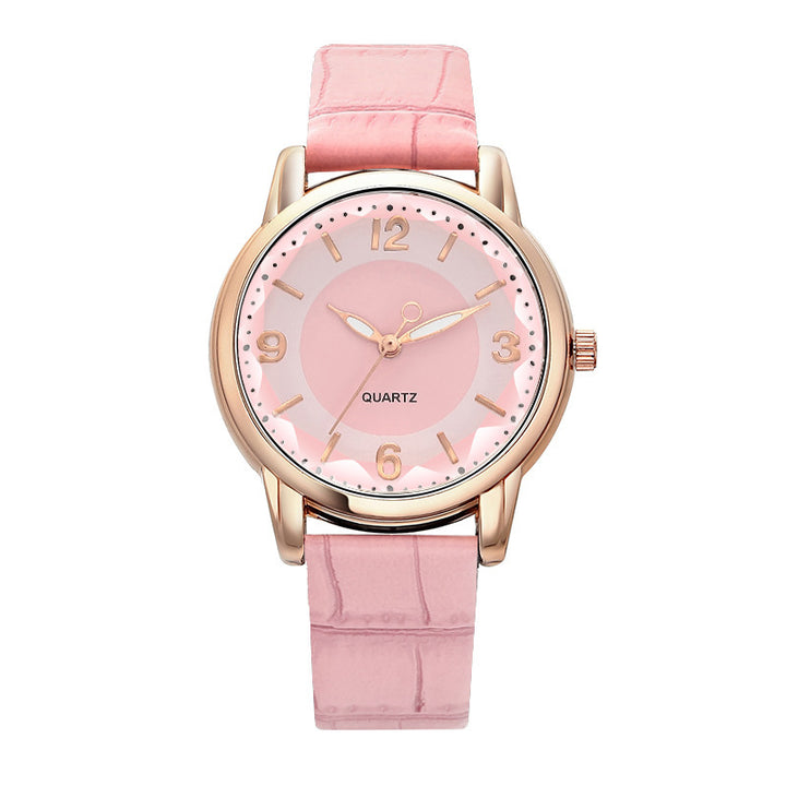 Elegant Women's Quartz Watch - Genuine Leather Strap, Water-Resistant, Versatile for All Occasions