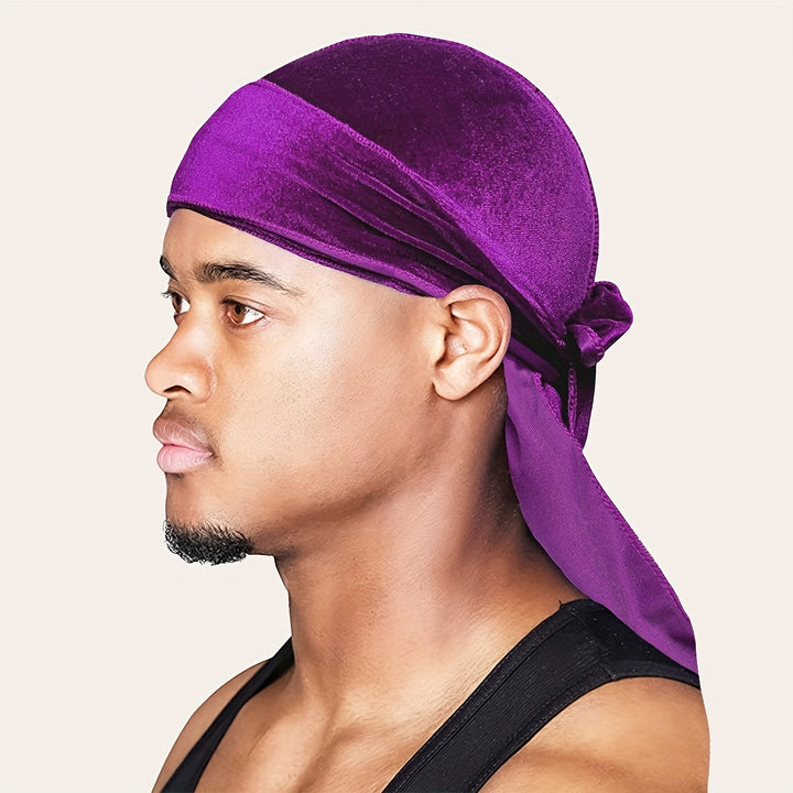 Velvet Durags for Men and Women - Soft and Comfortable Shower Cap with Long Tail and Wide Straps - Perfect for Protecting Hair and Styling - Bathroom Accessories
