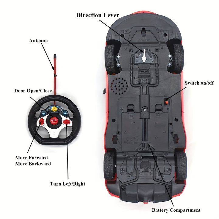 Electric RC Car with Opening Doors
This remote control car delivers high-speed fun with realistic design and opening doors. Perfect for kids who love action and machines! 🚗⚡🎮