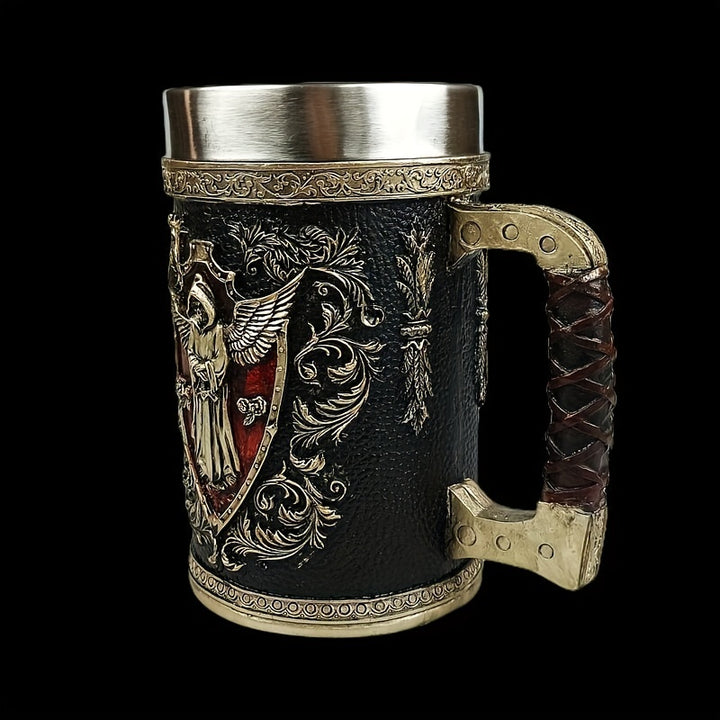 1pc Horror Death Coffee Mug - 600ml/20oz Stainless Steel Grim Reaper Skull Water Cup - Unique Summer Winter Drinkware for Home Kitchen, Spooky Birthday and Halloween Gifts