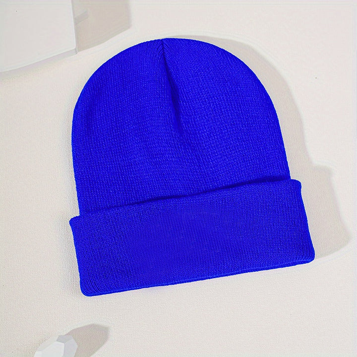 Trendy Candy Color Basic Beanie Simple Casual Knit Hats Elastic Coldproof Skull Cap Cuffed Beanies For Women Men Autumn & Winter
