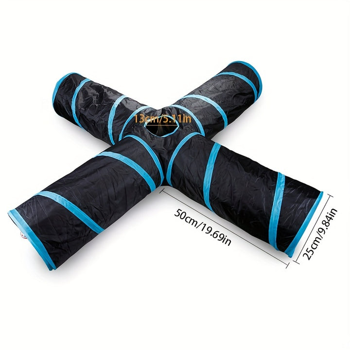 Collapsible Cat Tunnel with Peek Holes
Interactive multi-way tunnel with hanging ball toy—foldable, durable, and perfect for indoor fun with cats, kittens, puppies & small pets.🐈🐕
