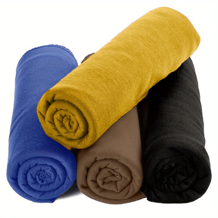 1pc/4pcs Ultra Soft Boho Pleated Head Wrap Turban Cap - Elegant Solid Color, Extra Long, Breathable Head Band Tie for Women