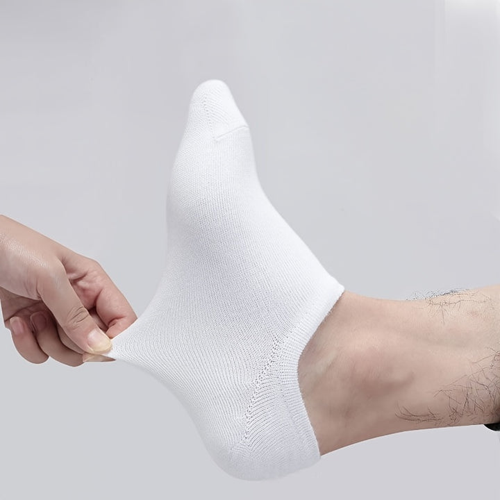 3/5/10 Pairs Men's Cotton Blend Plain Color Breathable Sweat Resistant Anti-odor No Show Socks