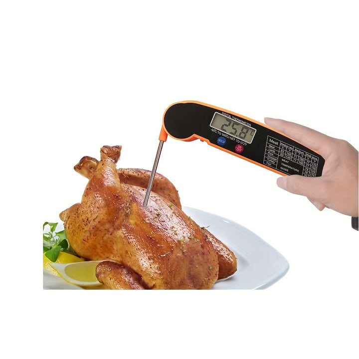 1pc Fast-Reading Digital Meat Thermometer, WEBBQ ABS Food Temperature Gauge with Hold Function, Single-Use, for Grilling BBQ, Kitchen Cooking, Adult - AAA Battery Operated (Batteries Not Included)