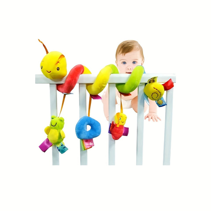 Kids Car Seat Toys For Baby Spiral Stroller Newborn Toys, Plush Hanging Baby Rattle Sensory Toys For Crib Moving Bassinet For Boys Girls Ideal Gift