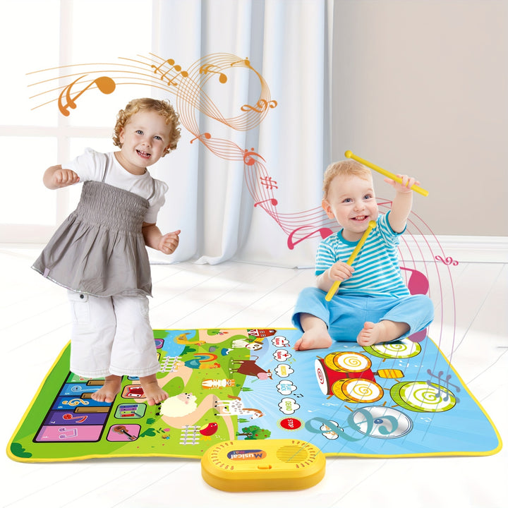 🧠 Educational & Fun.
Interactive Music Mat for Kids
Boost creativity with this musical mat featuring 8 animal sounds, a piano keyboard, and real drum play! Fun, safe & perfect for toddlers.