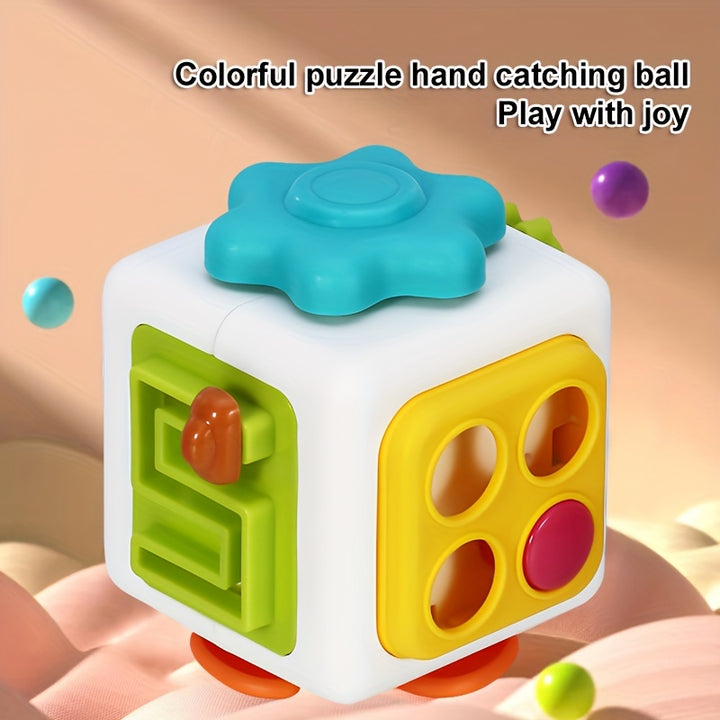 Activity Cube, Suitable For Children's Busy Cube, Baby Sensory Busy Travel Learning Toys, 6-in-1 Montessori Early Childhood Education Learning Toys, Autism Development Game Center-color Random