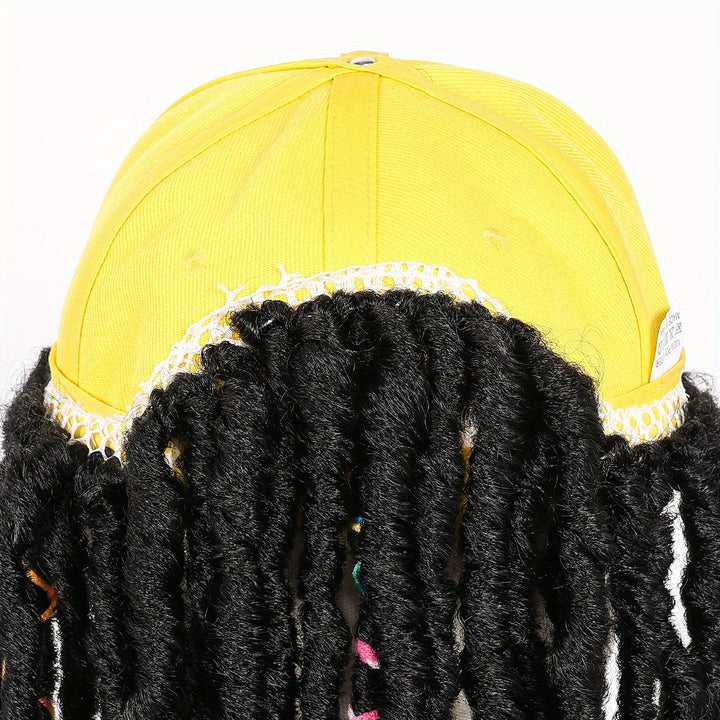 Hat Wigs 12 Inch Dreadlock Wigs With Black Baseball Cap Synthetic Fiber Dreads Hair Extensions With Hat Attatched For Women