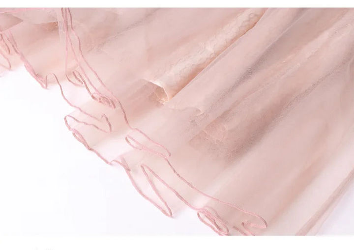 High-quality long dress embroidery large swing dress dress ladies elegant temperament round neck short-sleeved ladies dresses