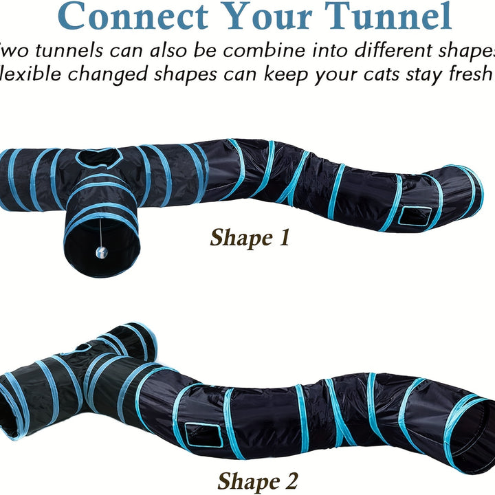Collapsible Cat Tunnel with Peek Holes
Interactive multi-way tunnel with hanging ball toy—foldable, durable, and perfect for indoor fun with cats, kittens, puppies & small pets.🐈🐕