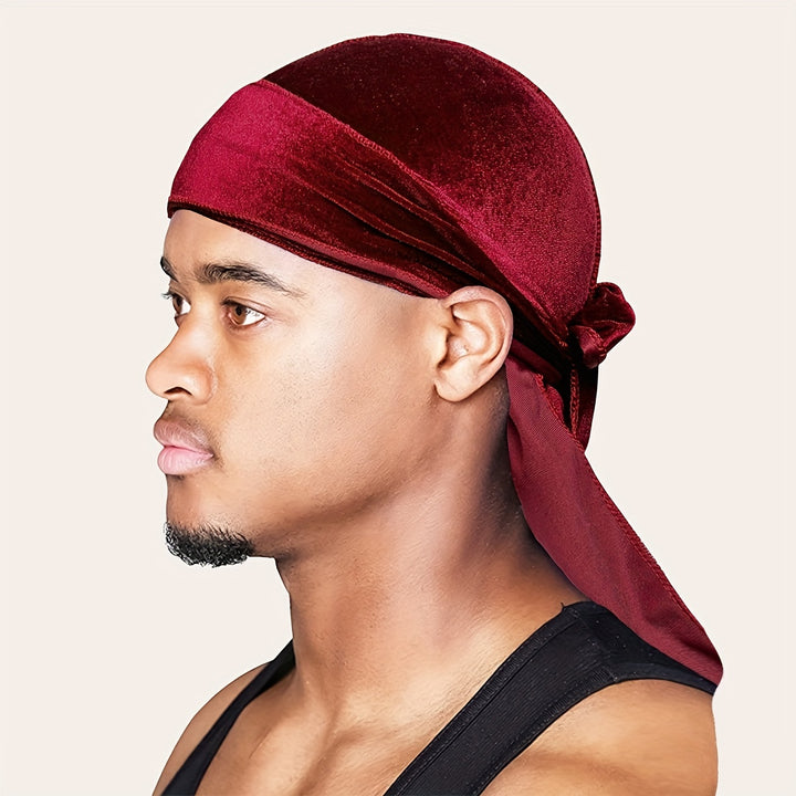 Velvet Durags for Men and Women - Soft and Comfortable Shower Cap with Long Tail and Wide Straps - Perfect for Protecting Hair and Styling - Bathroom Accessories