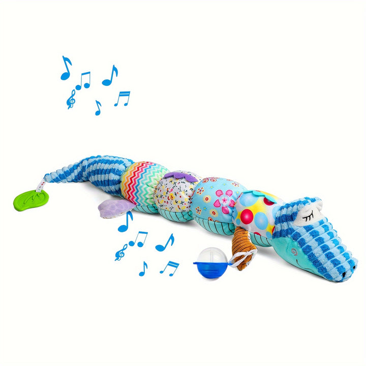 Baby Musical Stuffed Animal Toys for 0-3-6-12 Months, with Multi-Sensory Crinkle, Rattle And Textures, Infant Tummy Time Toys for Newborn, Baby Boy Girl Gifts, Purple for CATERPILLAR