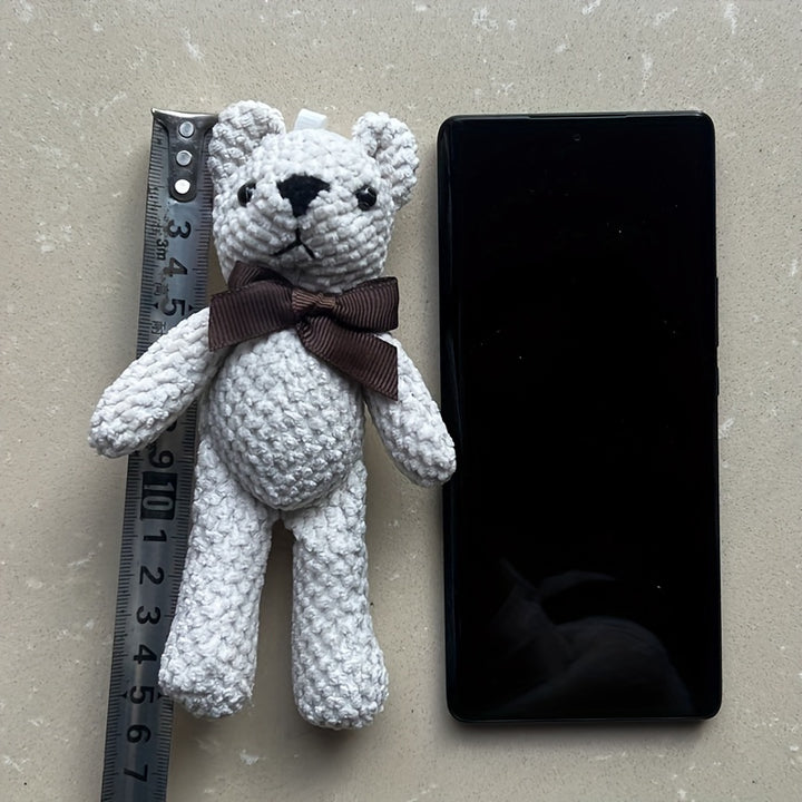 1pc 15cm/5.9in Bear Stuffed Plush Toys, Cute Dress Key Pendant, Dolls, Gifts, Birthday Wedding Party Decor easter gift Christmas, Halloween Gift