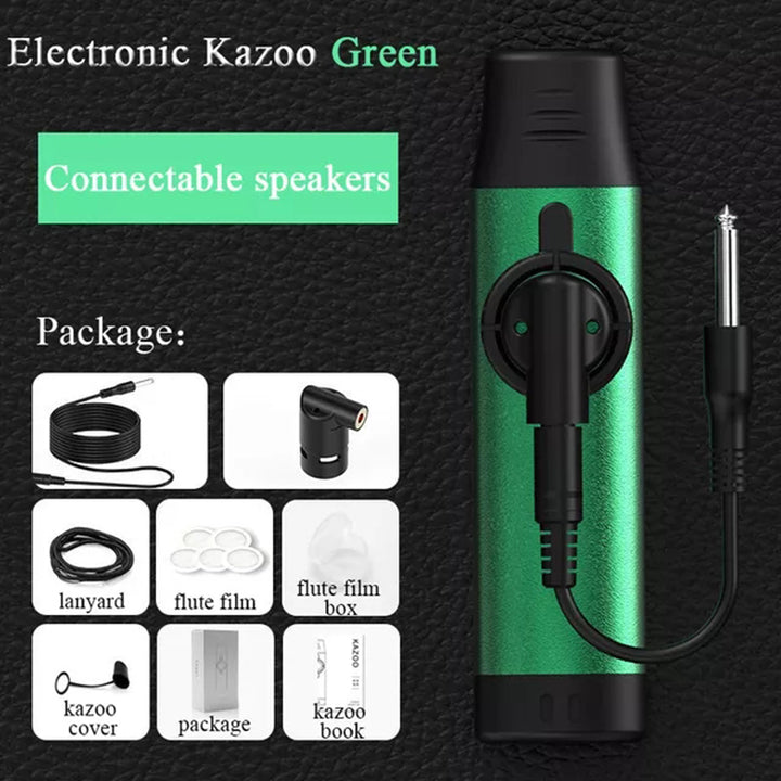 Electronic Music Kazoo With Pickup Metal Kazoo Niche Musical Instrument Easy To Learn Music Gift Good Companion For Guitar